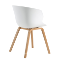 Leisure PP Plastic Seat Plywood leg dinning chair